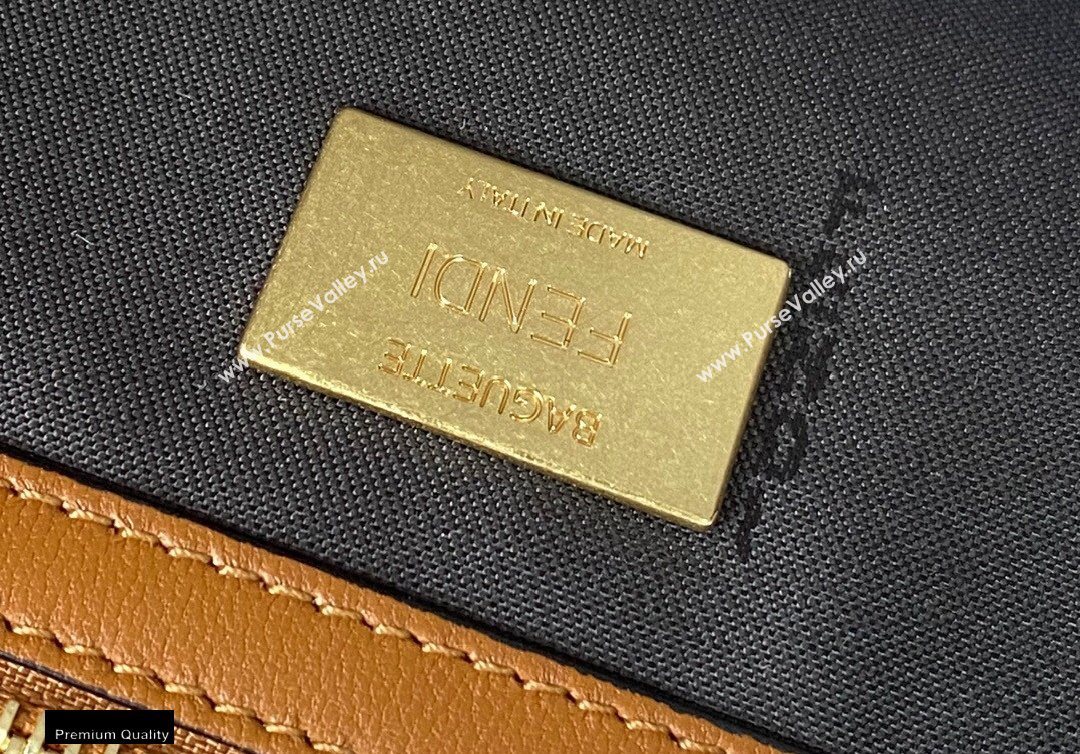 Fendi Nappa Leather Medium Baguette Chain Bag Brown 2020 (chaoliu-20102207)