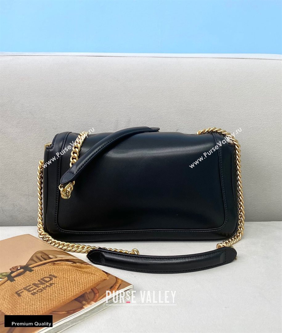 Fendi Nappa Leather Medium Baguette Chain Bag Black 2020 (chaoliu-20102205)
