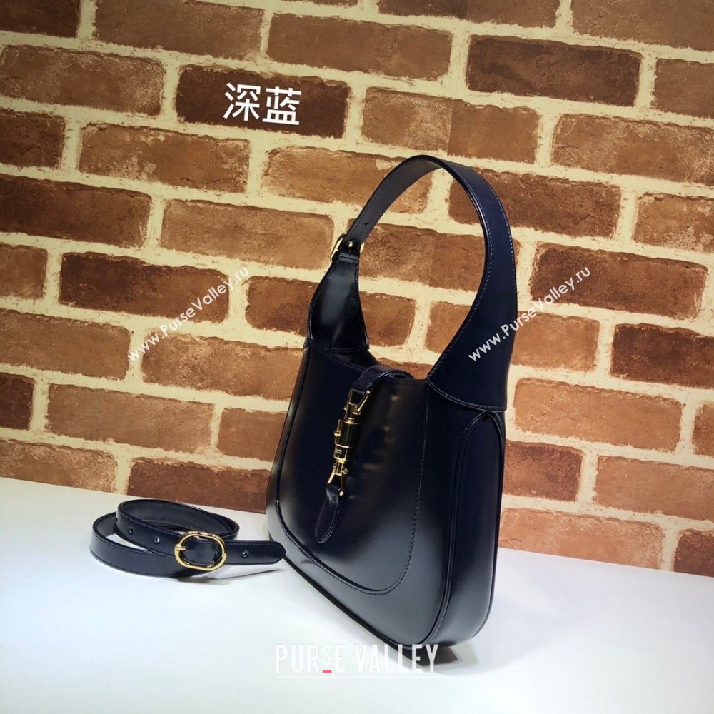 Gucci Jackie 1961 Small Hobo Bag 636709 Leather Dark Blue 2020 (delihang-20102202)