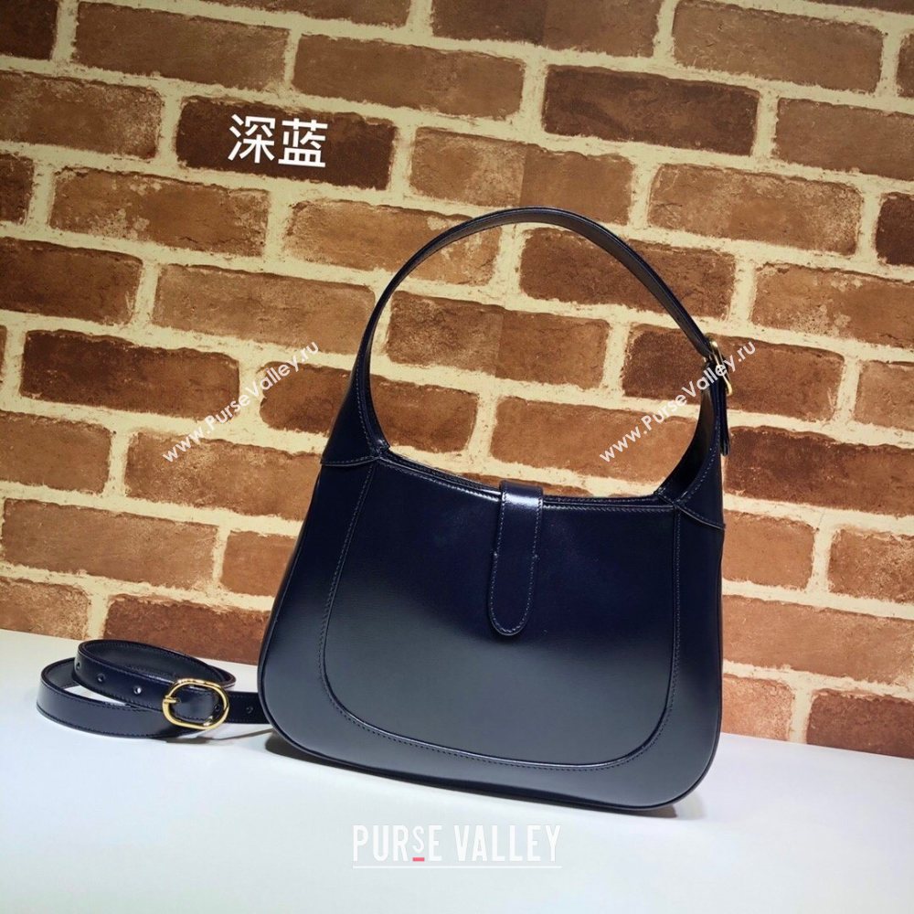 Gucci Jackie 1961 Small Hobo Bag 636709 Leather Dark Blue 2020 (delihang-20102202)