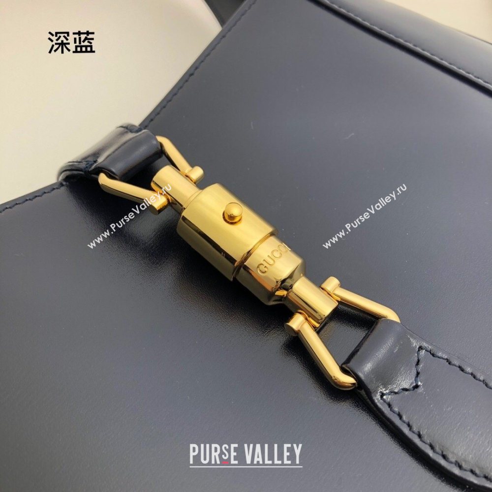 Gucci Jackie 1961 Small Hobo Bag 636709 Leather Dark Blue 2020 (delihang-20102202)