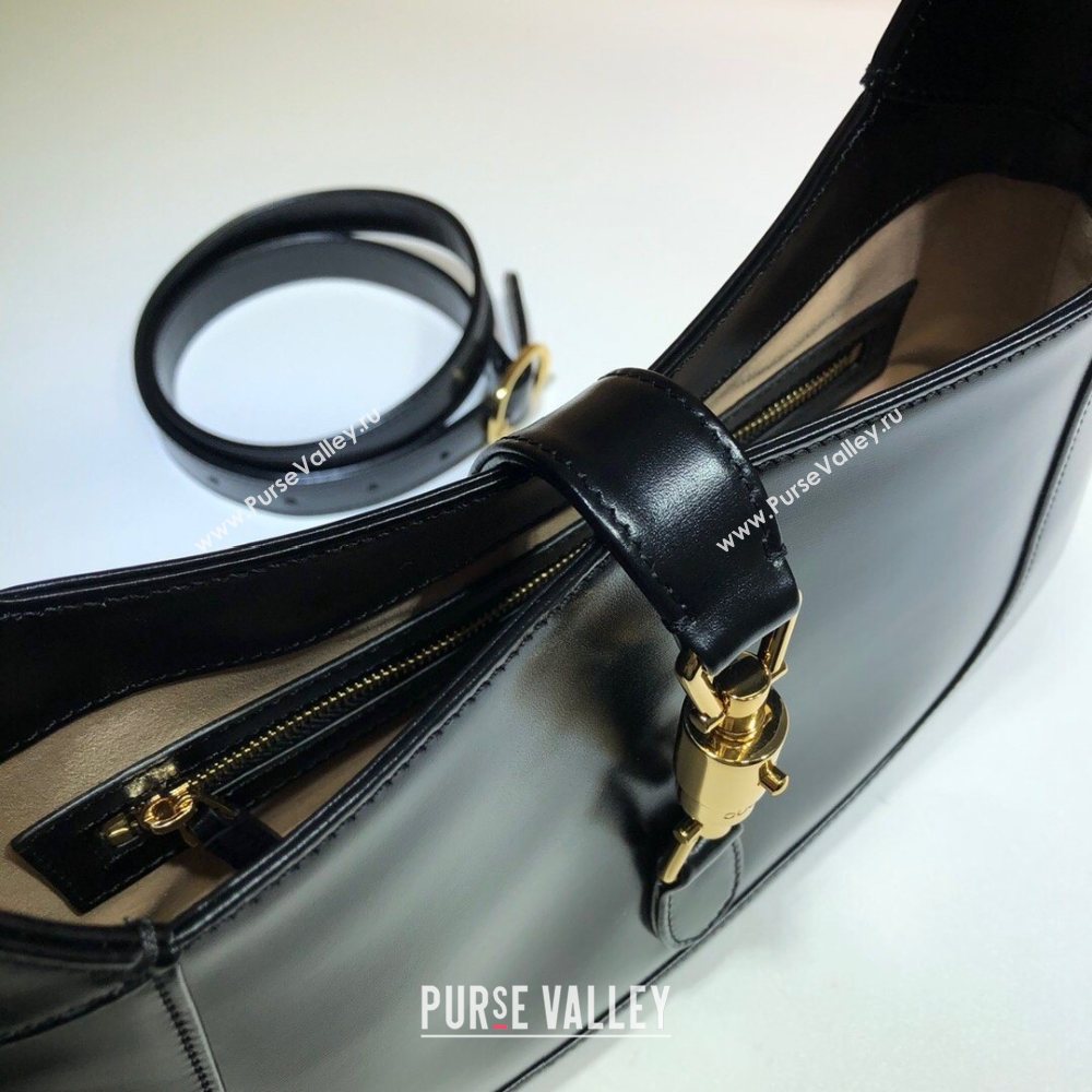 Gucci Jackie 1961 Small Hobo Bag 636709 Leather Black 2020 (delihang-20102201)