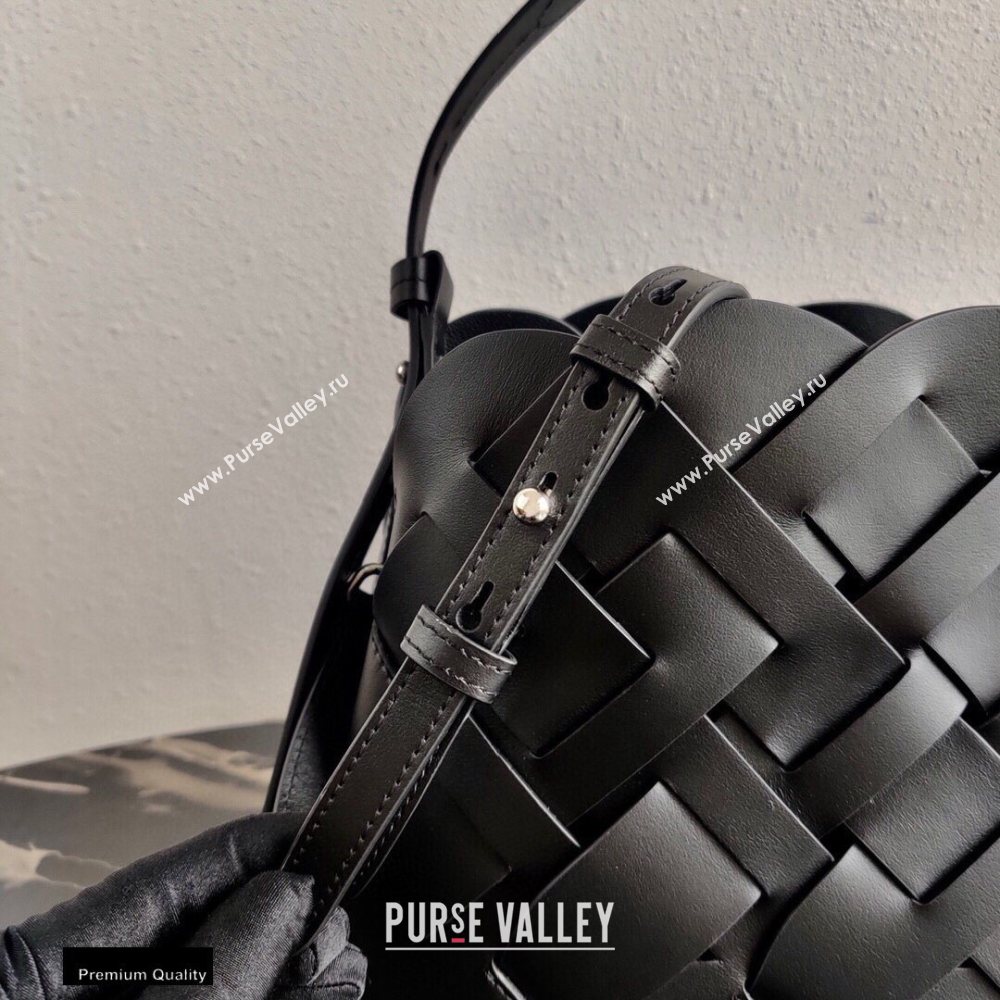 Prada Leather Tress HandBag with Woven Motif 1BA290 Black 2020 (ziyin-20102306)