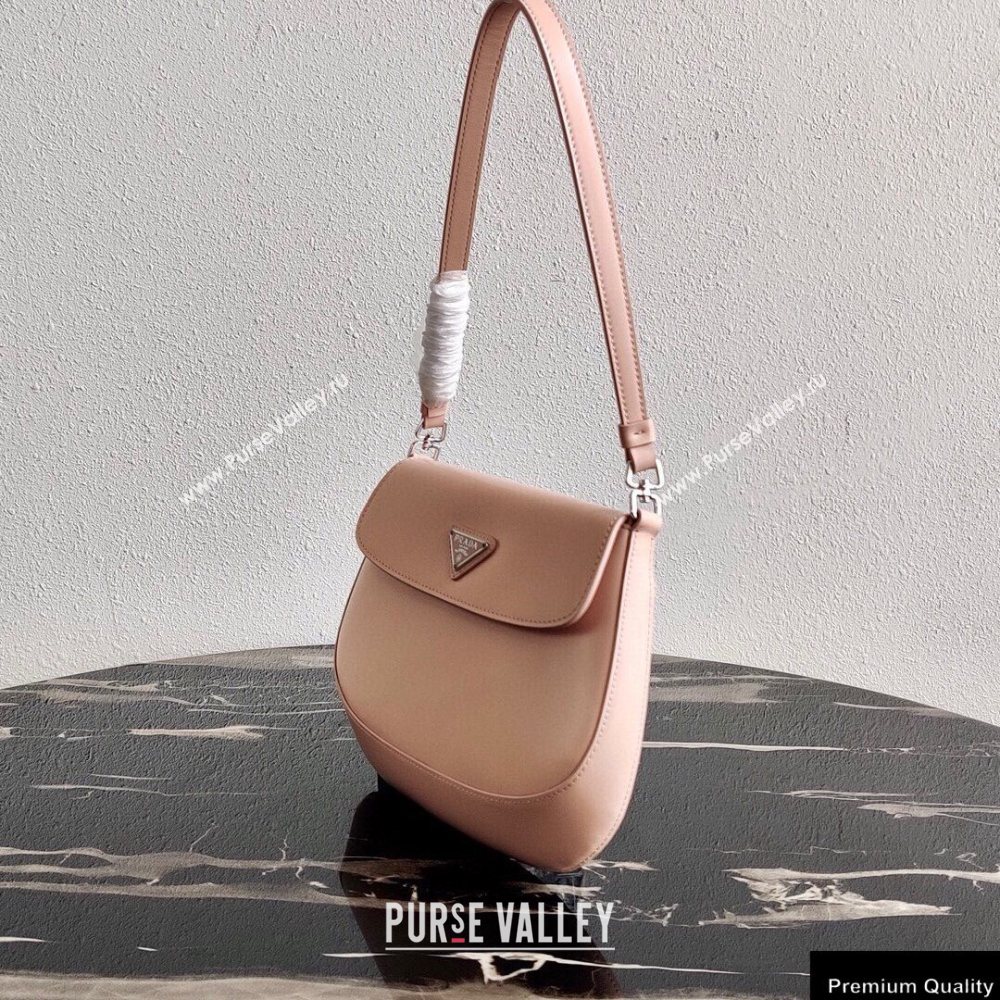 Prada Cleo Brushed Leather Shoulder Bag with Flap 1BD311 Orchid Pink 2020 (ziyin-20102325)