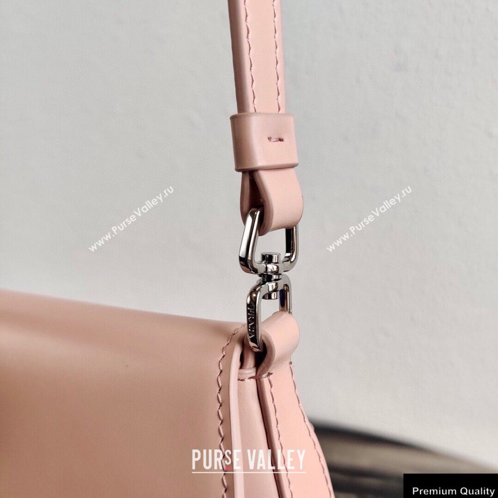 Prada Cleo Brushed Leather Shoulder Bag with Flap 1BD311 Orchid Pink 2020 (ziyin-20102325)