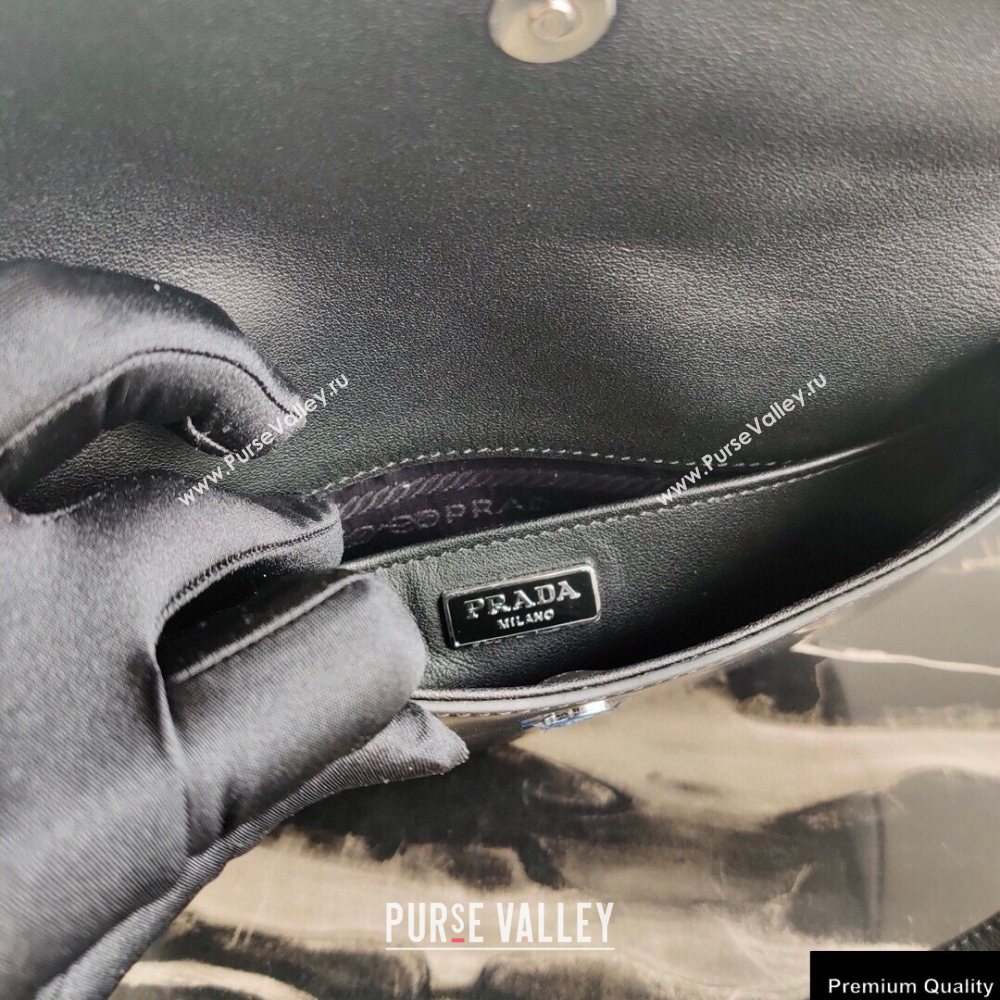 Prada Cleo Brushed Leather Shoulder Bag with Flap 1BD311 Black 2020 (ziyin-20102323)