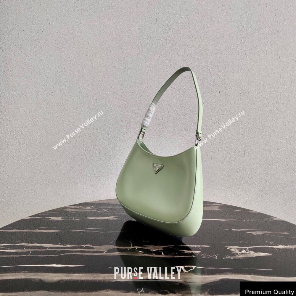 Prada Cleo Brushed Leather Shoulder Bag 1BC499 Aqua Green 2020 (ziyin-20102322)