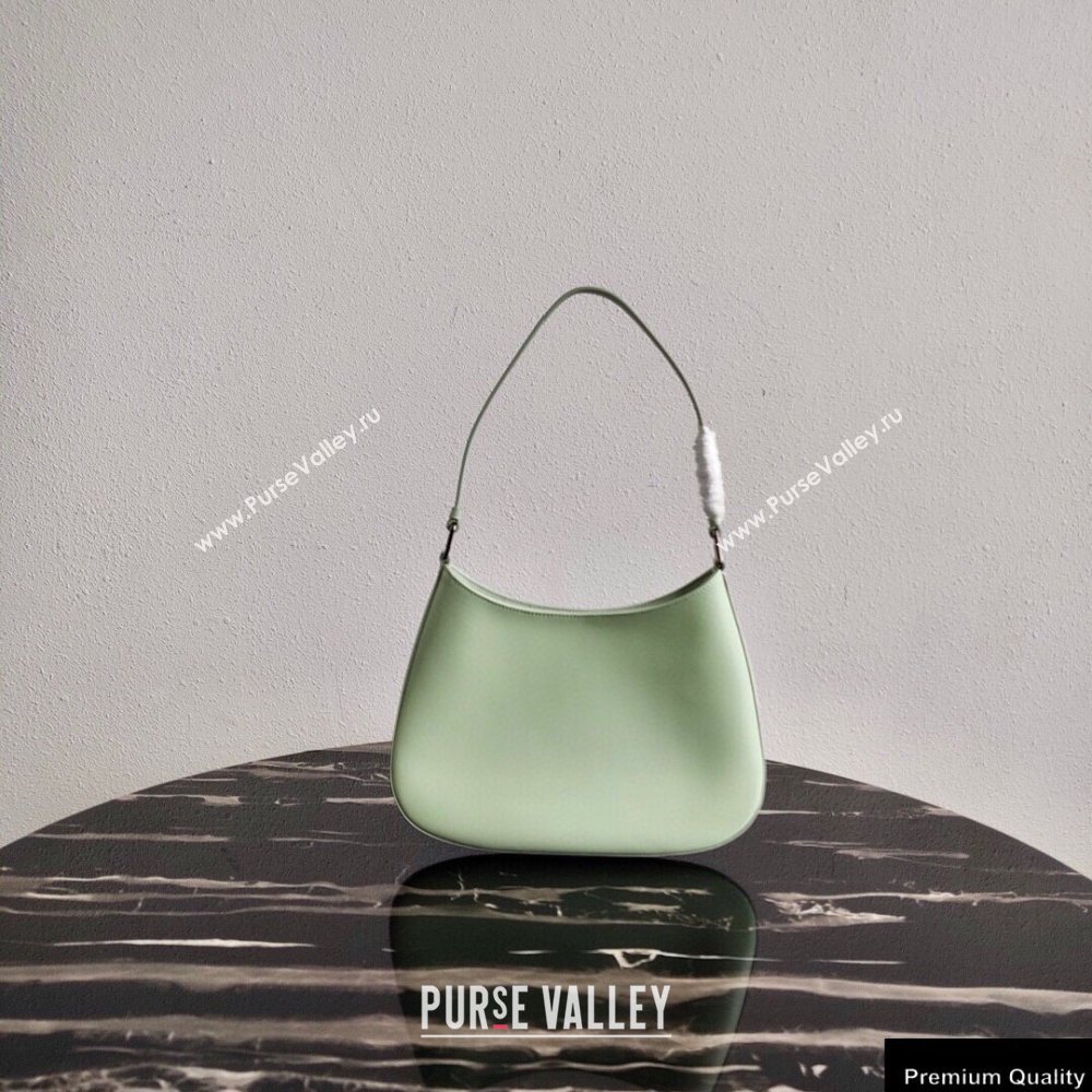 Prada Cleo Brushed Leather Shoulder Bag 1BC499 Aqua Green 2020 (ziyin-20102322)