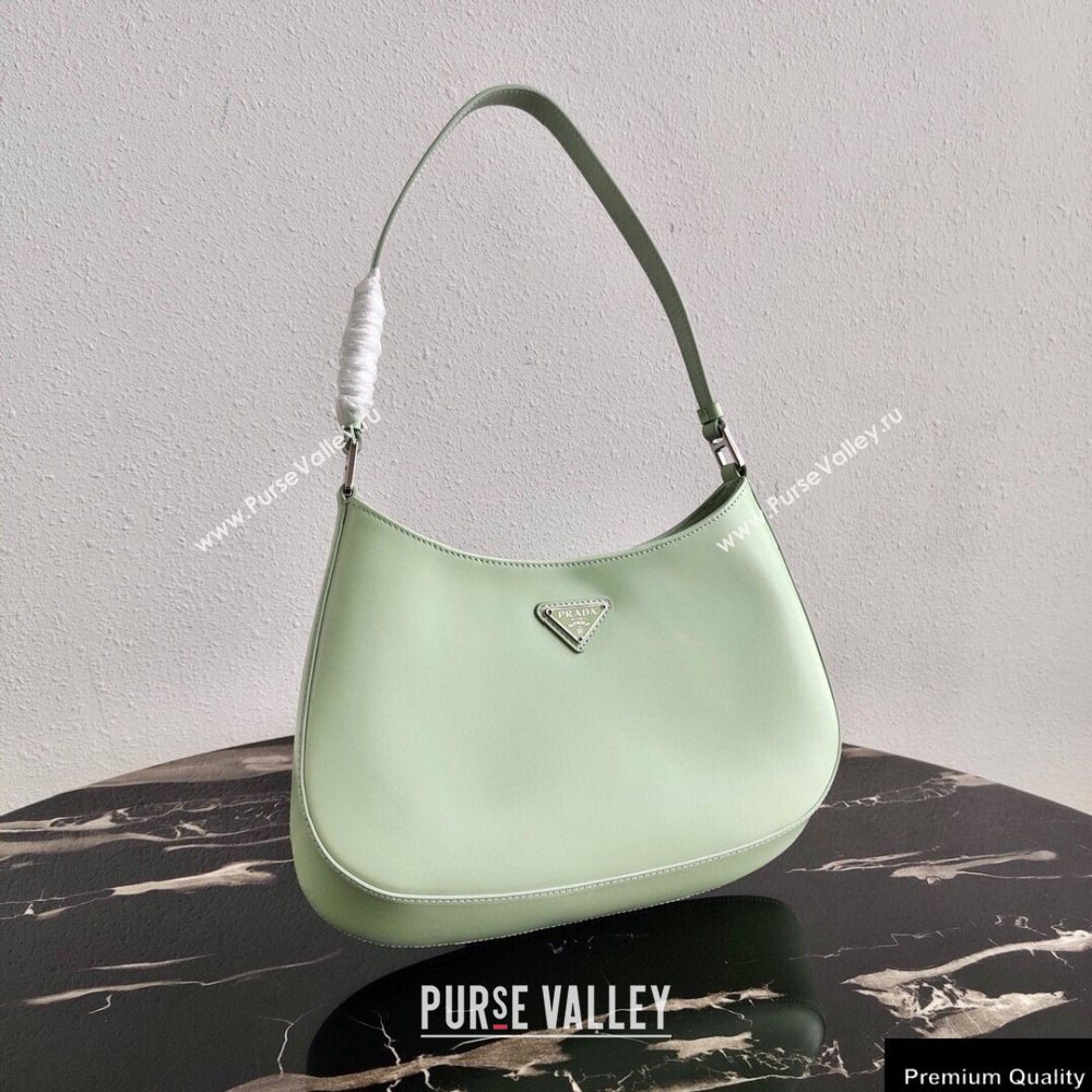 Prada Cleo Brushed Leather Shoulder Bag 1BC499 Aqua Green 2020 (ziyin-20102322)