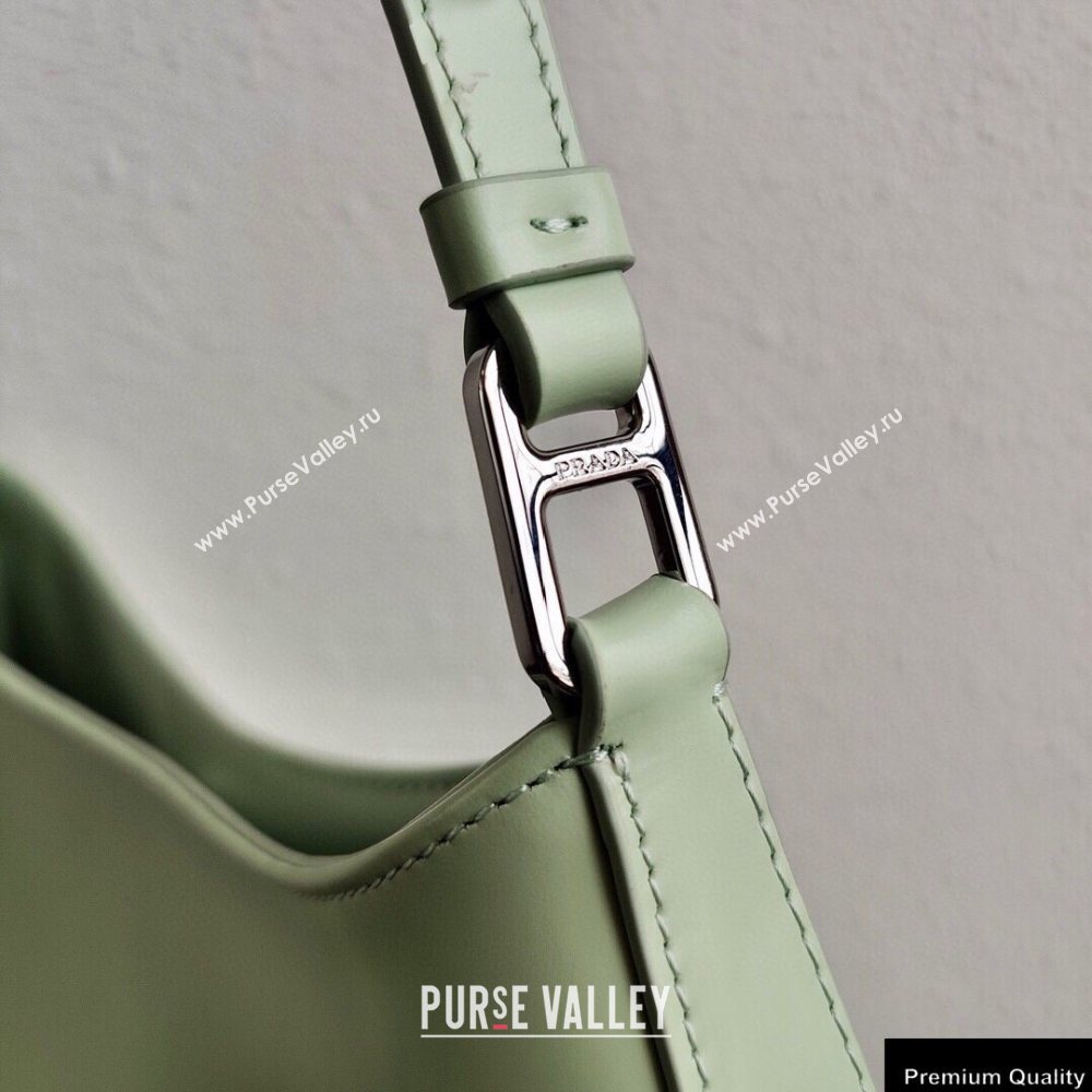 Prada Cleo Brushed Leather Shoulder Bag 1BC499 Aqua Green 2020 (ziyin-20102322)