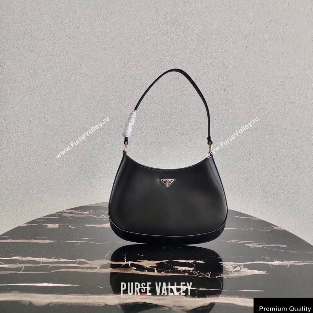 Prada Cleo Brushed Leather Shoulder Bag 1BC499 Black 2020 (ziyin-20102319)