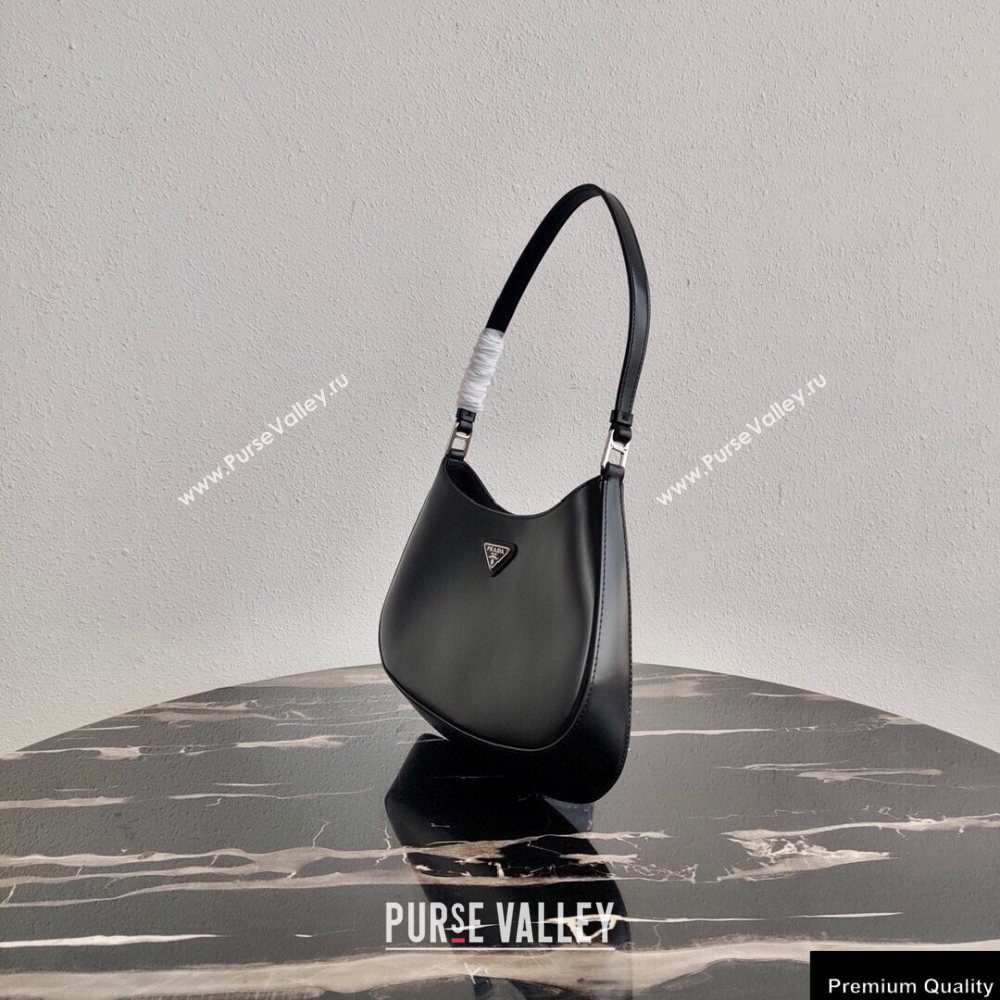 Prada Cleo Brushed Leather Shoulder Bag 1BC499 Black 2020 (ziyin-20102319)