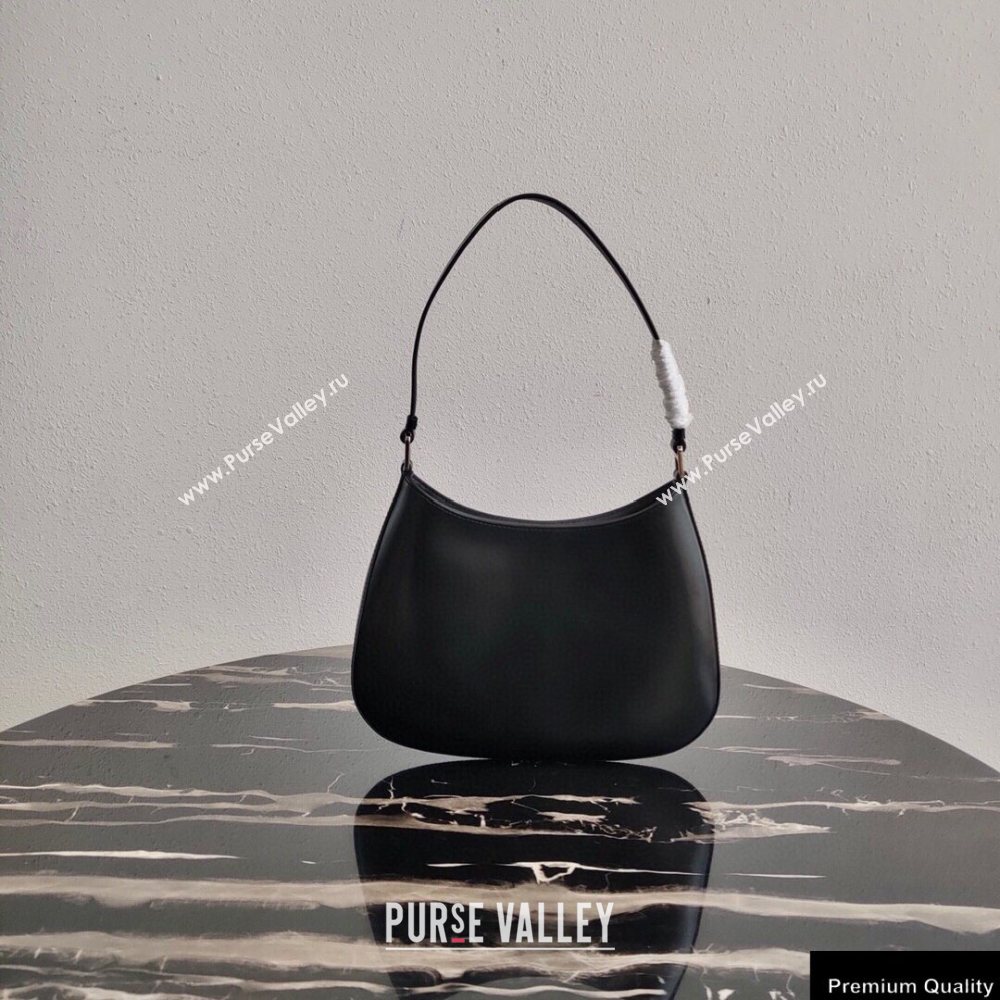 Prada Cleo Brushed Leather Shoulder Bag 1BC499 Black 2020 (ziyin-20102319)