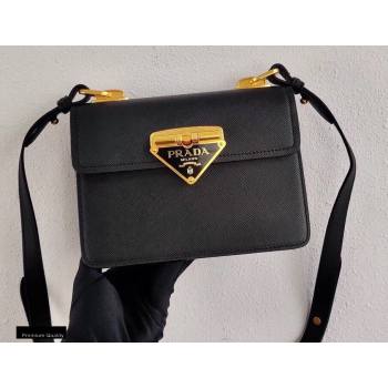 Prada Saffiano Leather Symbole Shoulder Bag 1BD270 Black 2020 (ziyin-20102316)