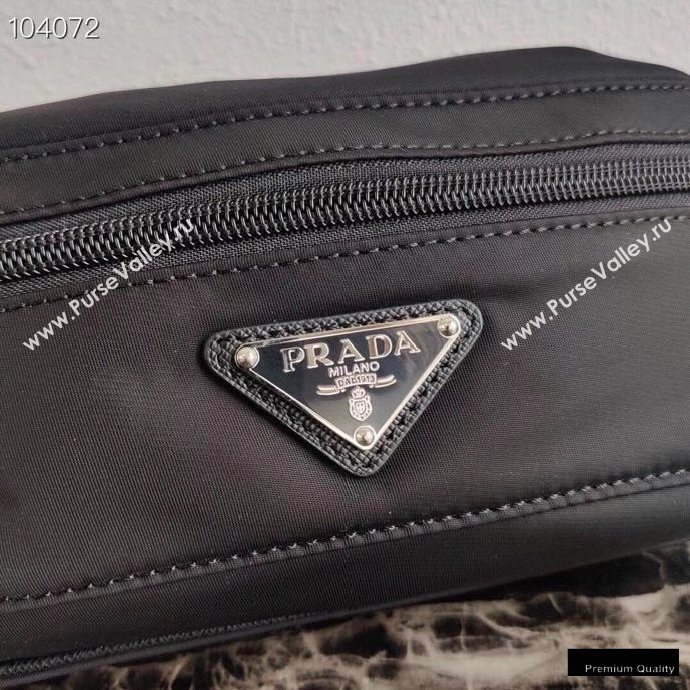 Prada Fabric and Leather Belt Bag 1BL012 Black 2020 (ziyin-20102333)