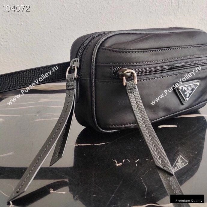 Prada Fabric and Leather Belt Bag 1BL012 Black 2020 (ziyin-20102333)