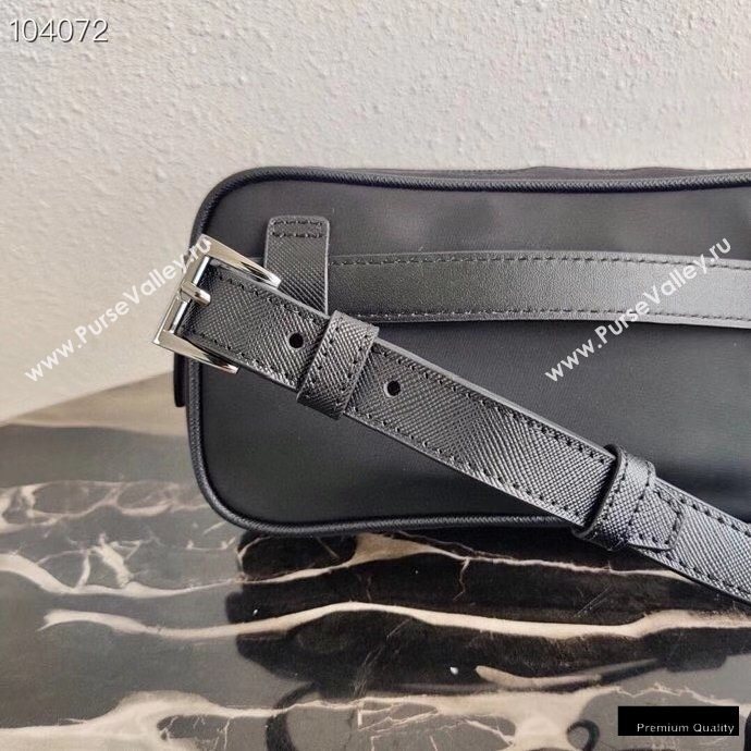 Prada Fabric and Leather Belt Bag 1BL012 Black 2020 (ziyin-20102333)