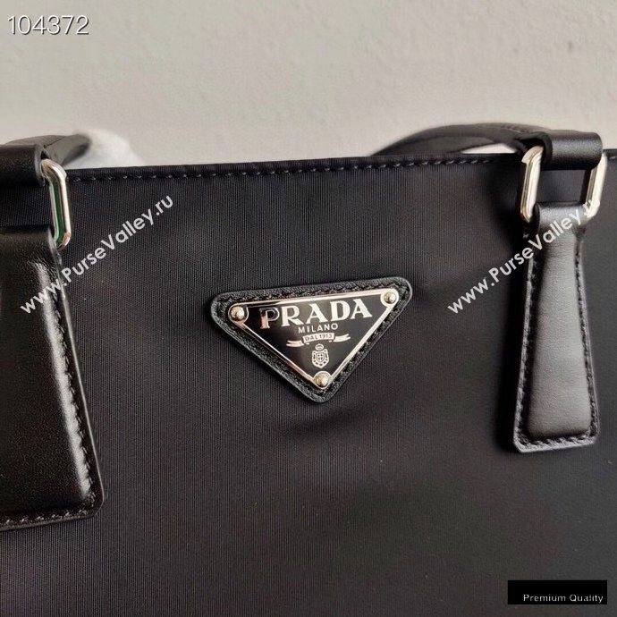 Prada Leather and Nylon Tote Bag 1BG363 Black 2020 (ziyin-20102332)