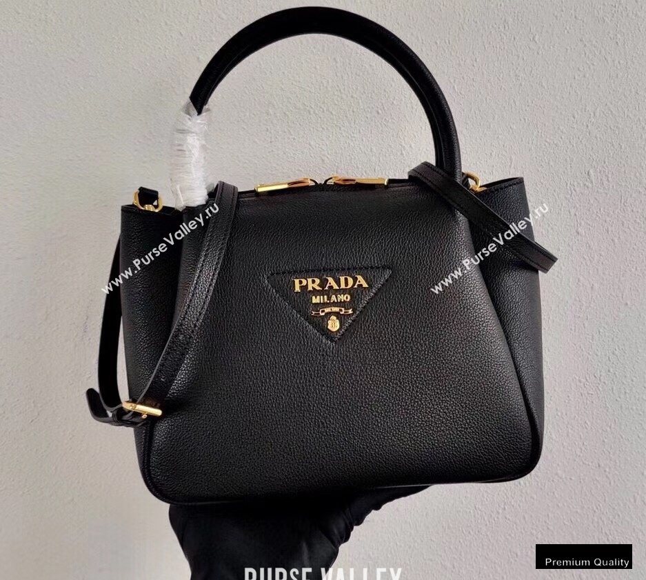 Prada Small Leather HandBag 1BC145 Black 2020 (ziyin-20102331)