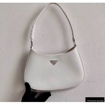 Prada Cleo Brushed Leather Shoulder Bag 1BC499 White 2020 (ziyin-20102320)