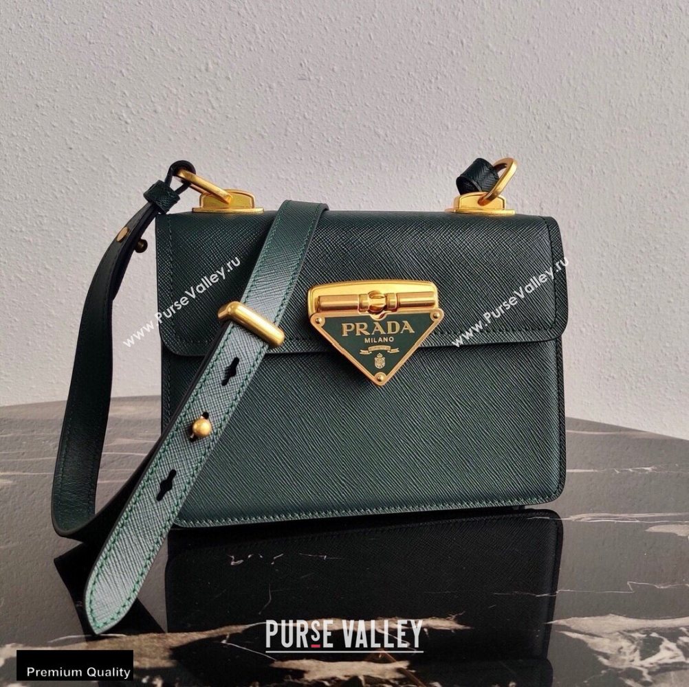 Prada Saffiano Leather Symbole Shoulder Bag 1BD270 Dark Green 2020 (ziyin-20102317)