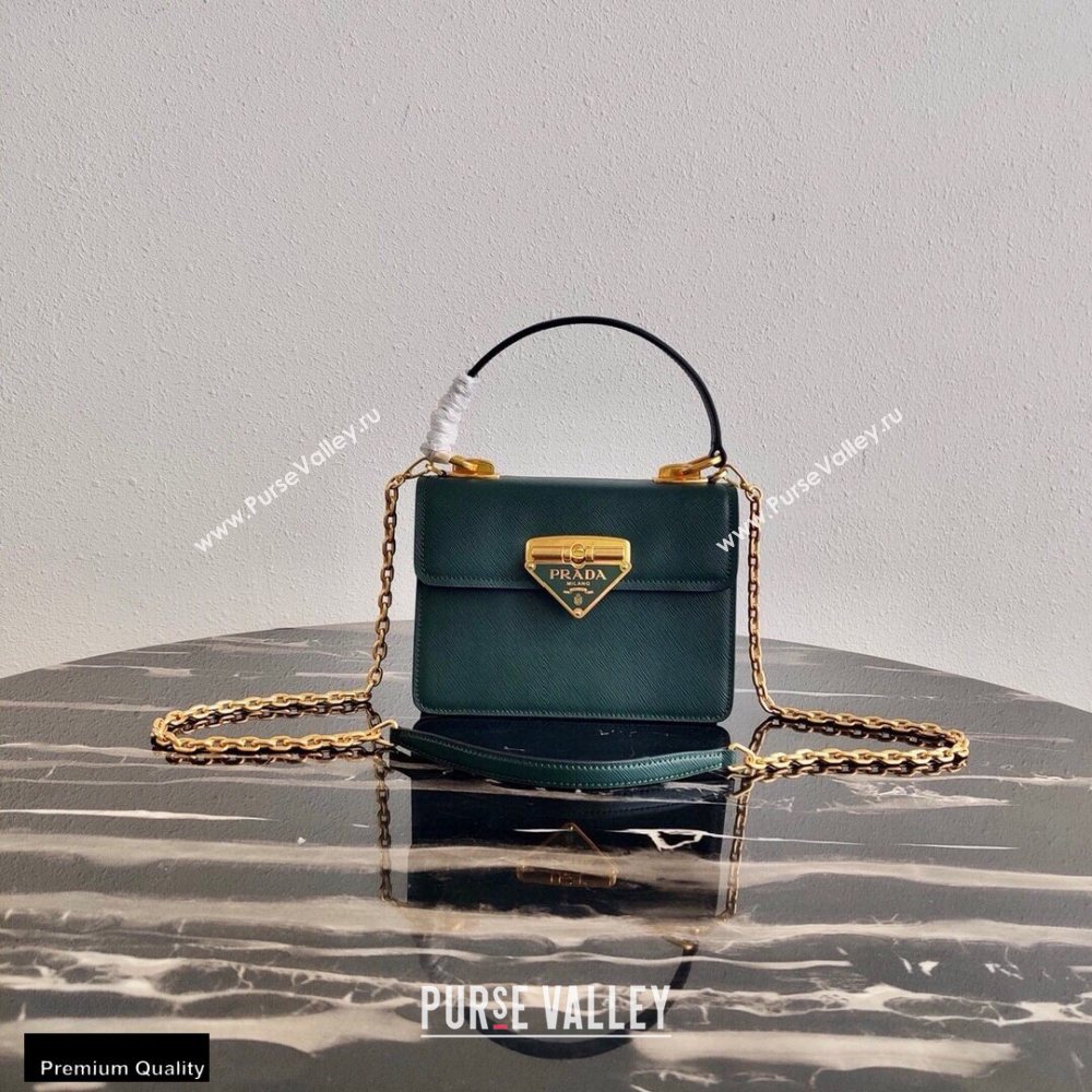 Prada Saffiano Leather Symbole HandBag 1BN021 Dark Green 2020 (ziyin-20102314)