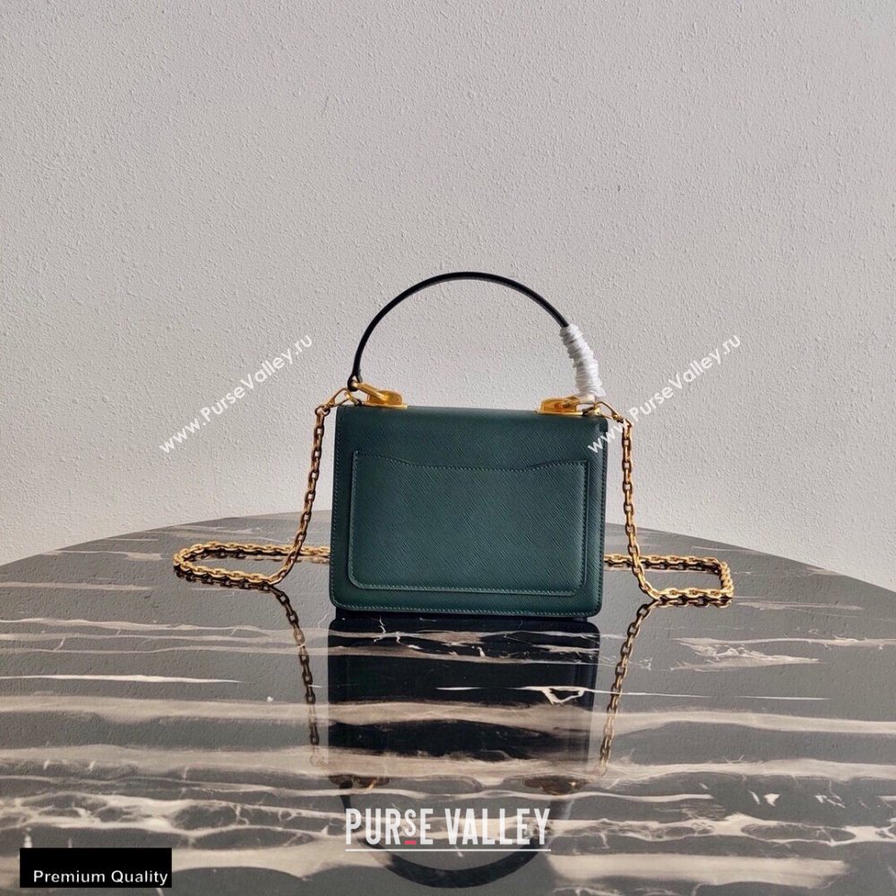 Prada Saffiano Leather Symbole HandBag 1BN021 Dark Green 2020 (ziyin-20102314)
