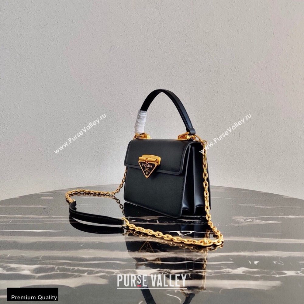 Prada Saffiano Leather Symbole HandBag 1BN021 Black 2020 (ziyin-20102313)