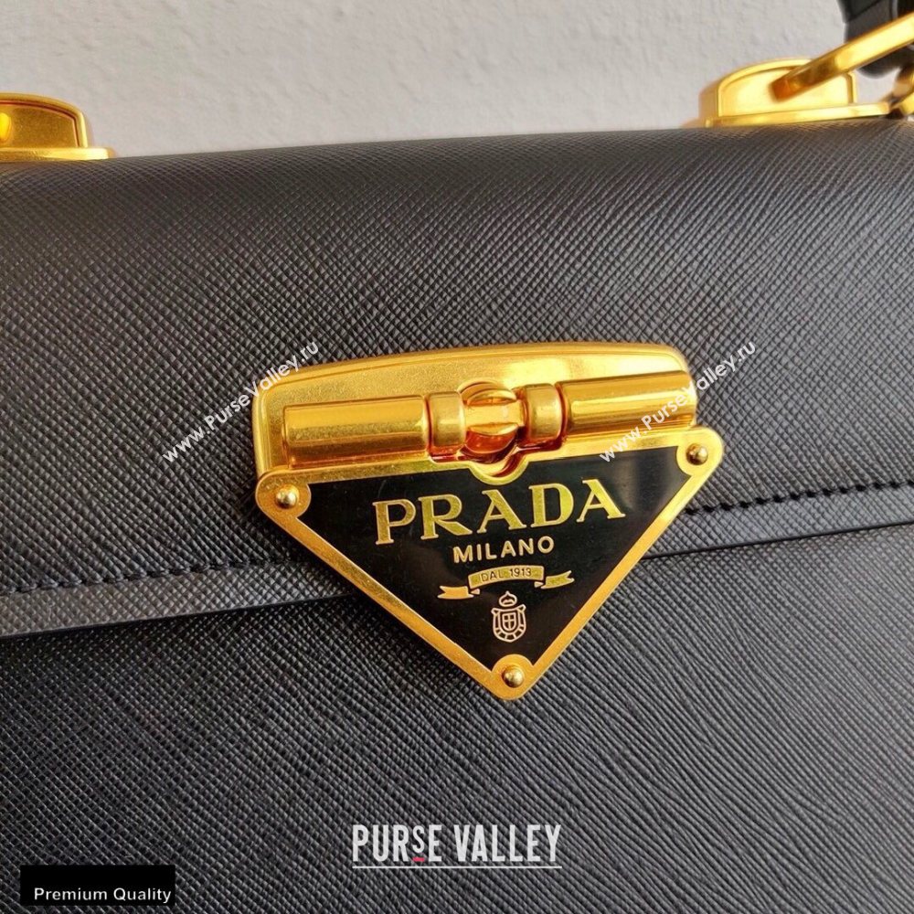 Prada Saffiano Leather Symbole HandBag 1BN021 Black 2020 (ziyin-20102313)