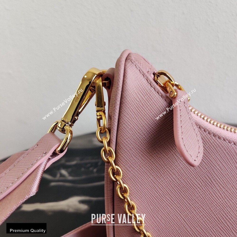 Prada Re-Edition 2005 Saffiano Leather Shoulder Hobo Bag 1BH204 Pink/Gold 2020 (ziyin-20102303)