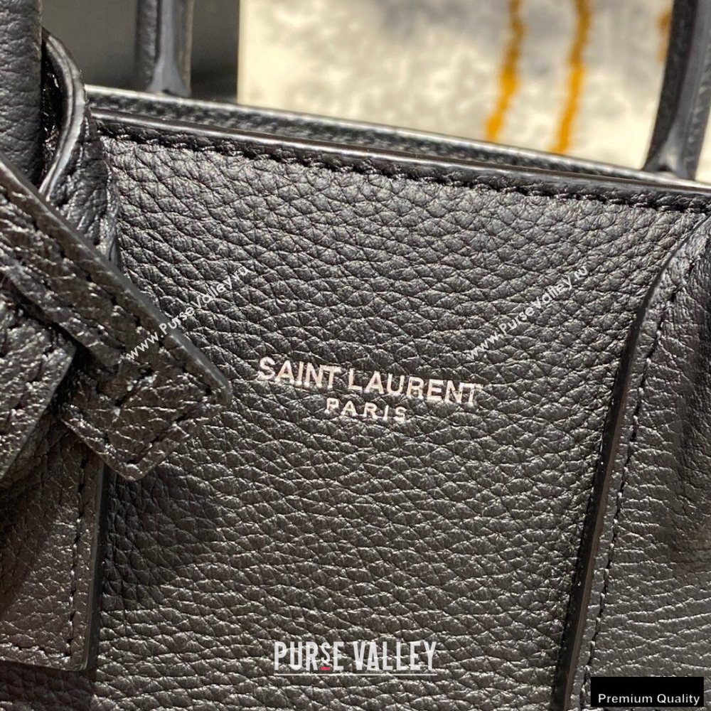Saint Laurent Classic Nano Sac De Jour Bag in Grained Leather 466283 Black (jun-20102415)