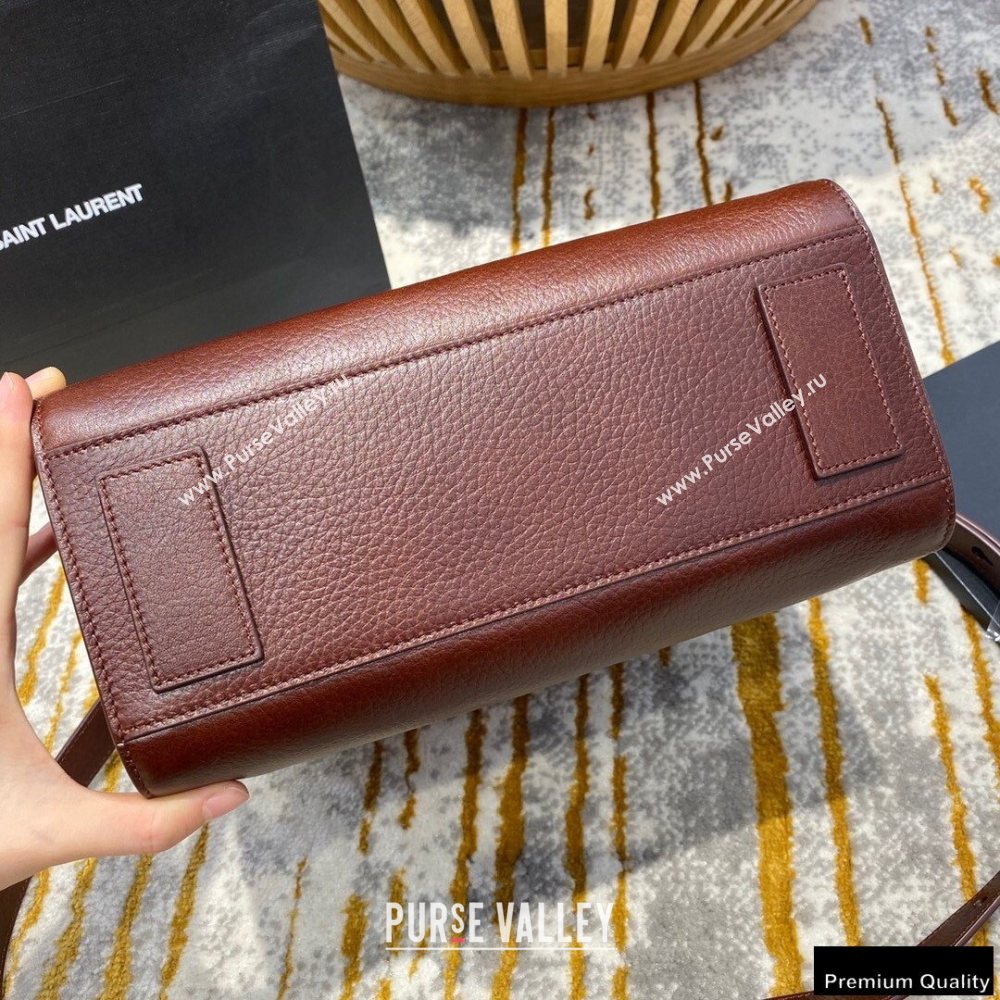 Saint Laurent Classic Baby Sac De Jour Bag in Grained Leather 477477 Dark Brown (jun-20102413)