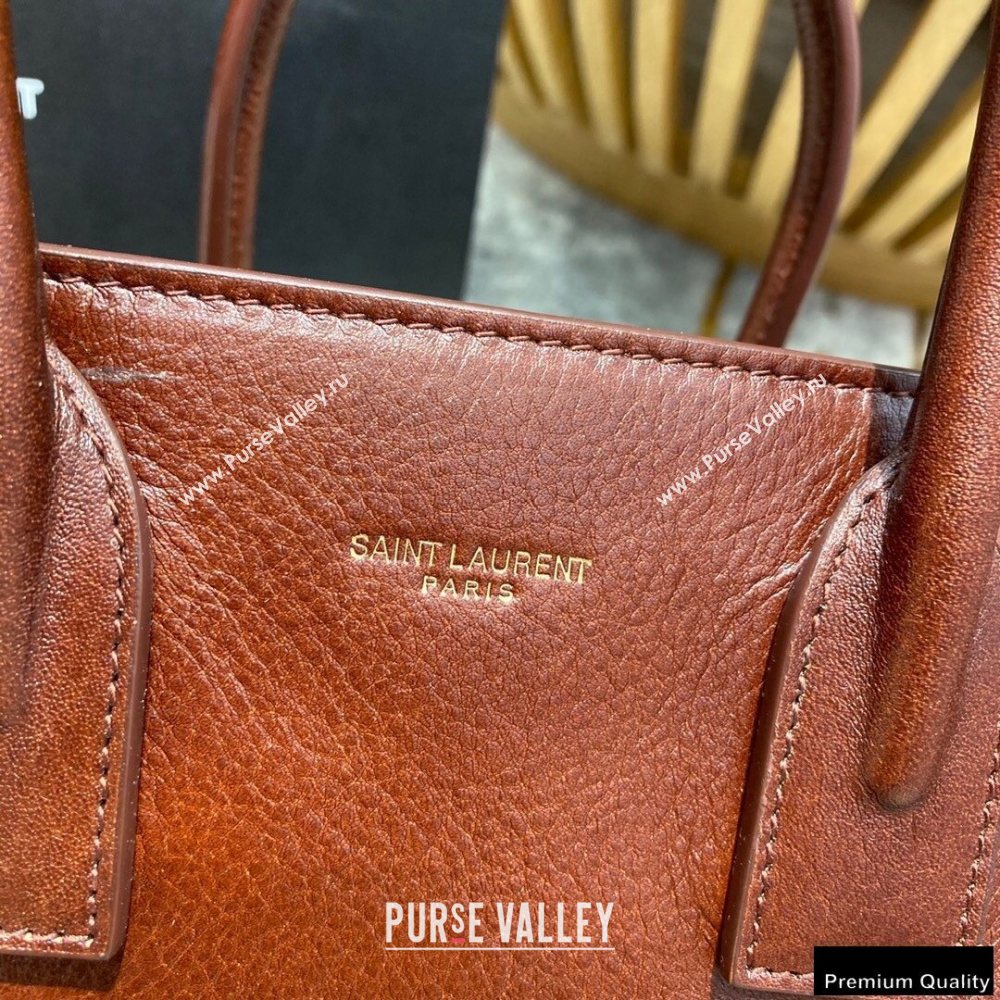 Saint Laurent Classic Baby Sac De Jour Bag in Grained Leather 477477 Dark Brown (jun-20102413)