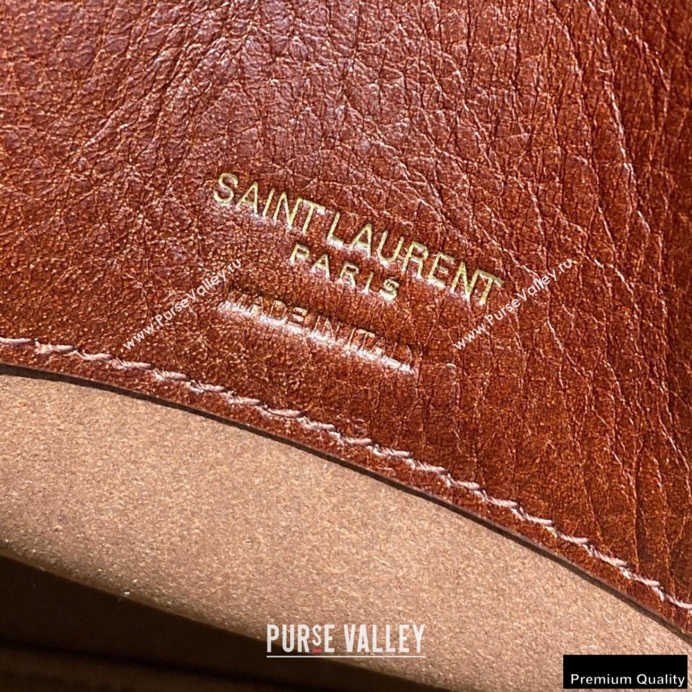 Saint Laurent Classic Baby Sac De Jour Bag in Grained Leather 477477 Dark Brown (jun-20102413)