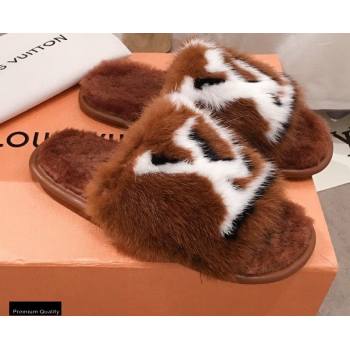 Louis Vuitton Mink Fur Homey Flat Mules Brown 2020 (kaola-20102804)