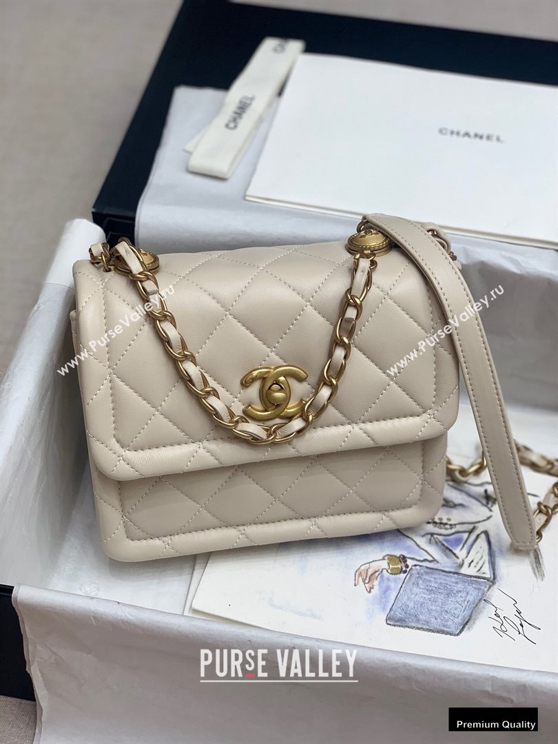 Chanel Lambskin Vintage Small Flap Bag Off White 2020 (jiyuan-20102921)