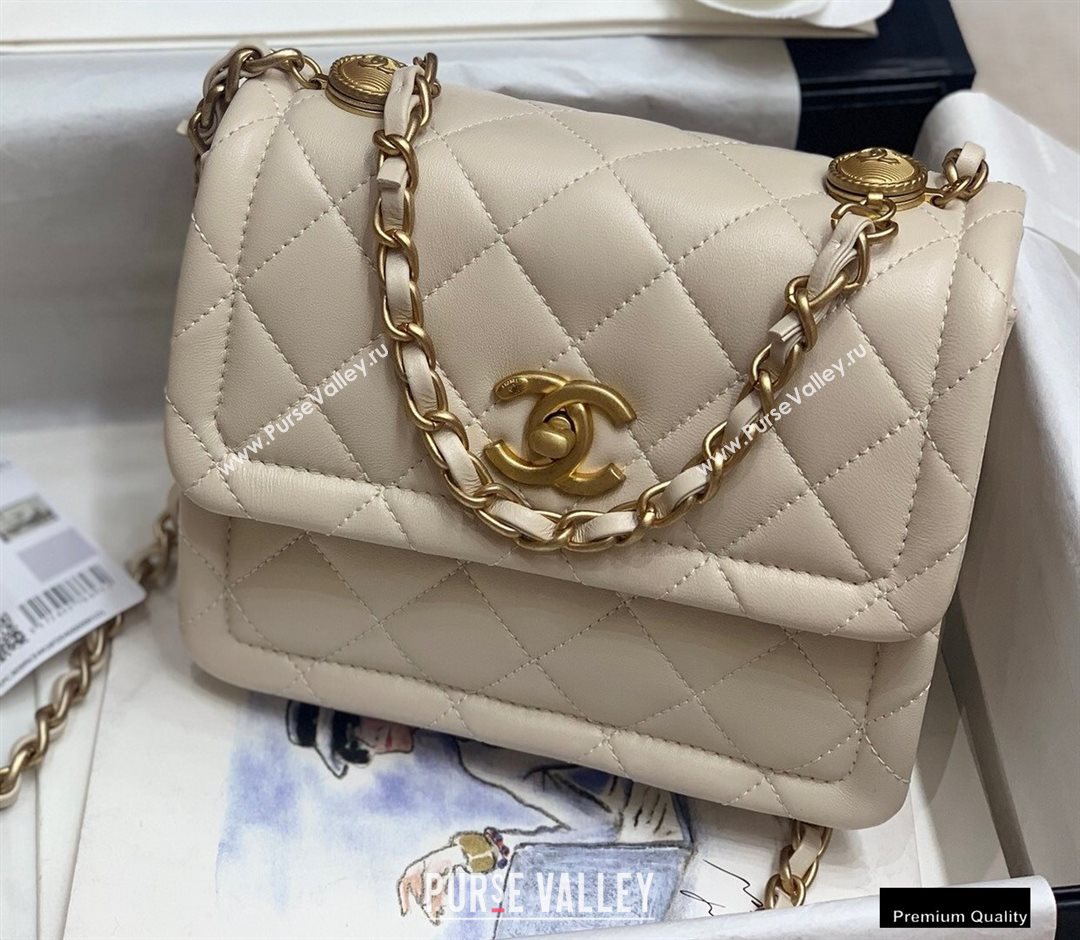 Chanel Lambskin Vintage Small Flap Bag Off White 2020 (jiyuan-20102921)