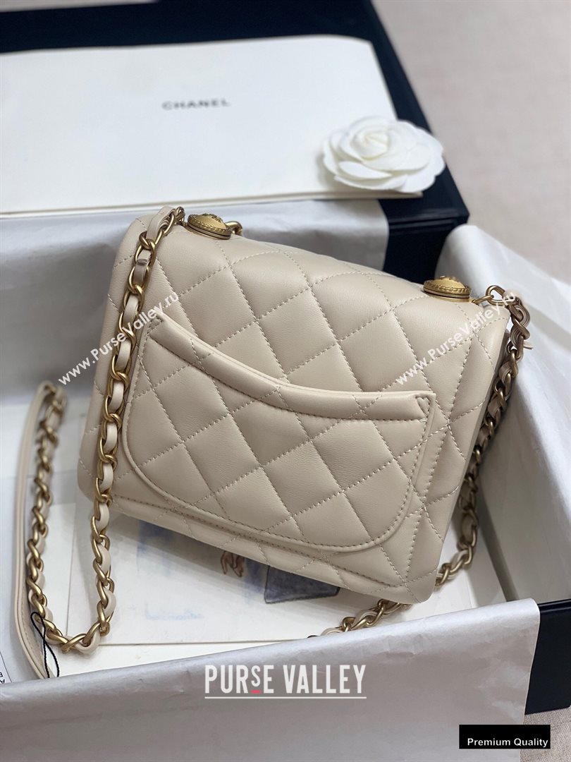 Chanel Lambskin Vintage Small Flap Bag Off White 2020 (jiyuan-20102921)