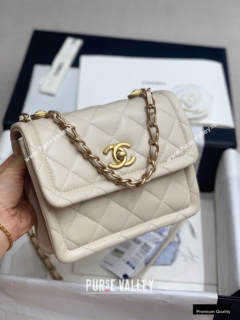 Chanel Lambskin Vintage Small Flap Bag Off White 2020 (jiyuan-20102921)