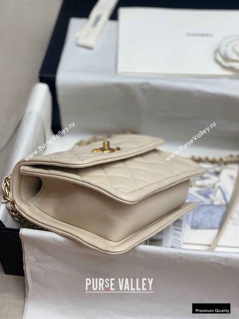 Chanel Lambskin Vintage Small Flap Bag Off White 2020 (jiyuan-20102921)
