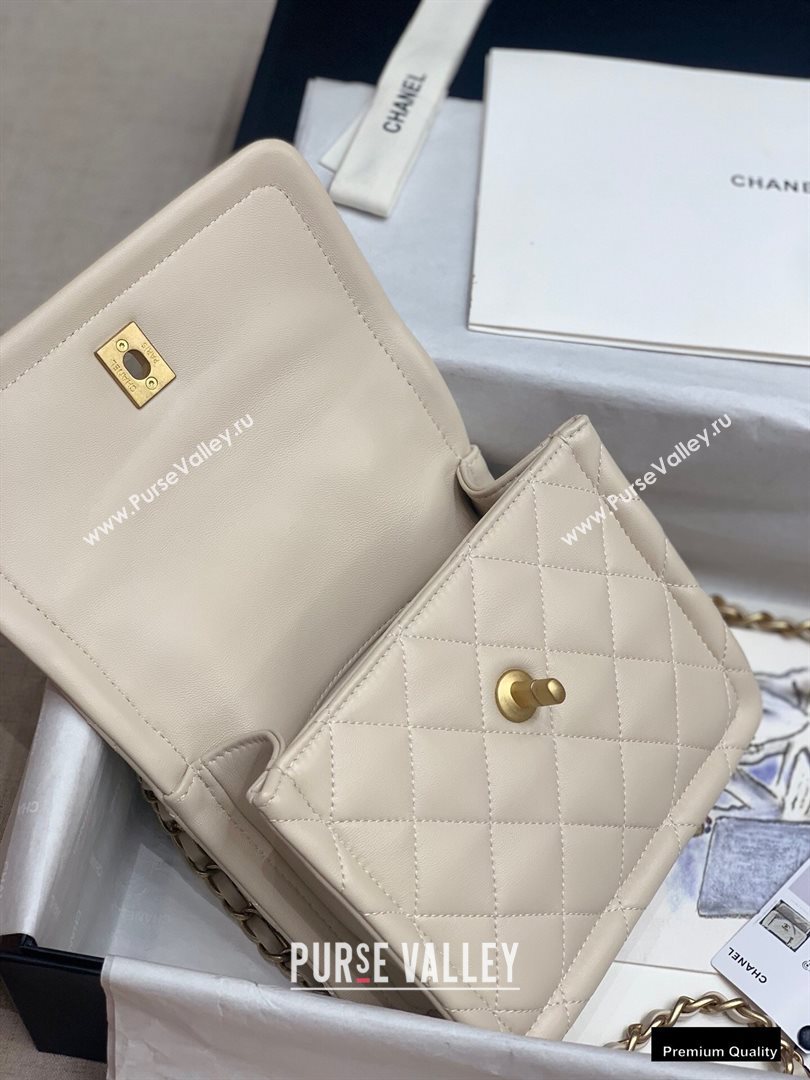 Chanel Lambskin Vintage Small Flap Bag Off White 2020 (jiyuan-20102921)