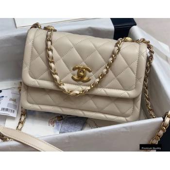 Chanel Lambskin Vintage Medium Flap Bag Off White 2020 (jiyuan-20102920)