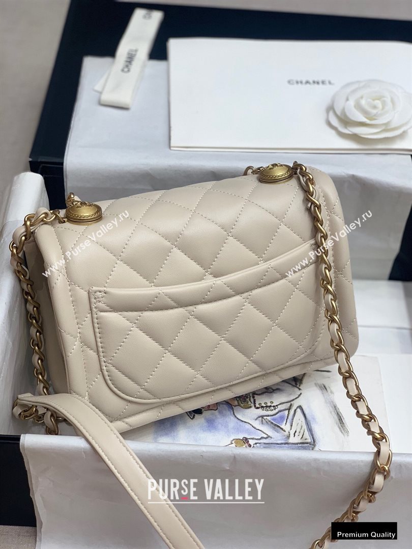Chanel Lambskin Vintage Medium Flap Bag Off White 2020 (jiyuan-20102920)