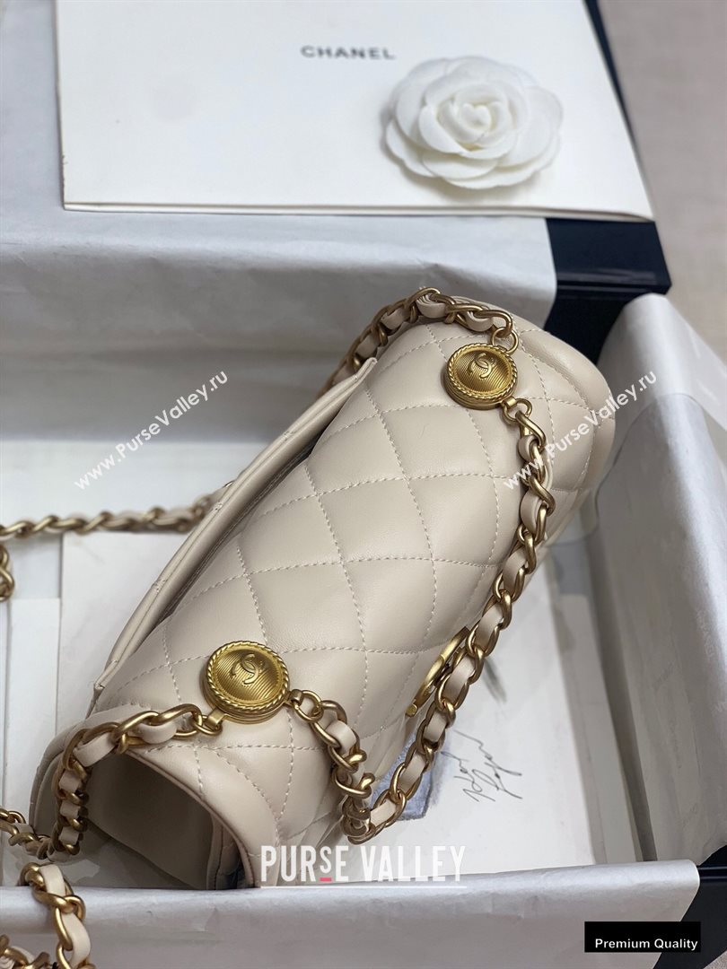Chanel Lambskin Vintage Medium Flap Bag Off White 2020 (jiyuan-20102920)