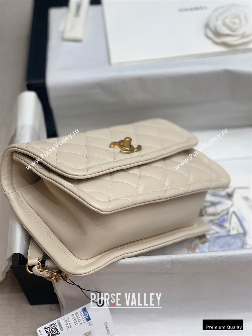 Chanel Lambskin Vintage Medium Flap Bag Off White 2020 (jiyuan-20102920)