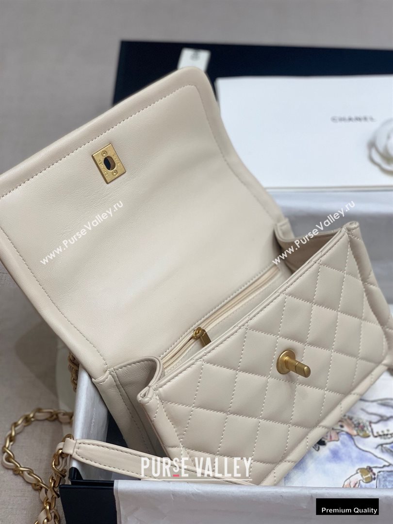 Chanel Lambskin Vintage Medium Flap Bag Off White 2020 (jiyuan-20102920)