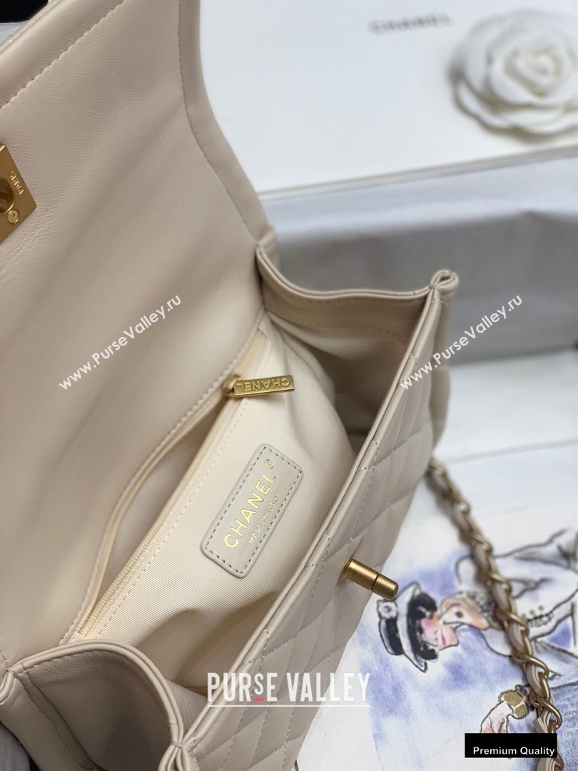 Chanel Lambskin Vintage Medium Flap Bag Off White 2020 (jiyuan-20102920)