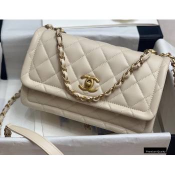 Chanel Lambskin Vintage Large Flap Bag Off White 2020 (jiyuan-20102919)