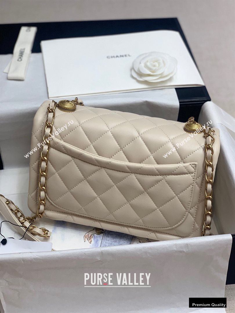 Chanel Lambskin Vintage Large Flap Bag Off White 2020 (jiyuan-20102919)