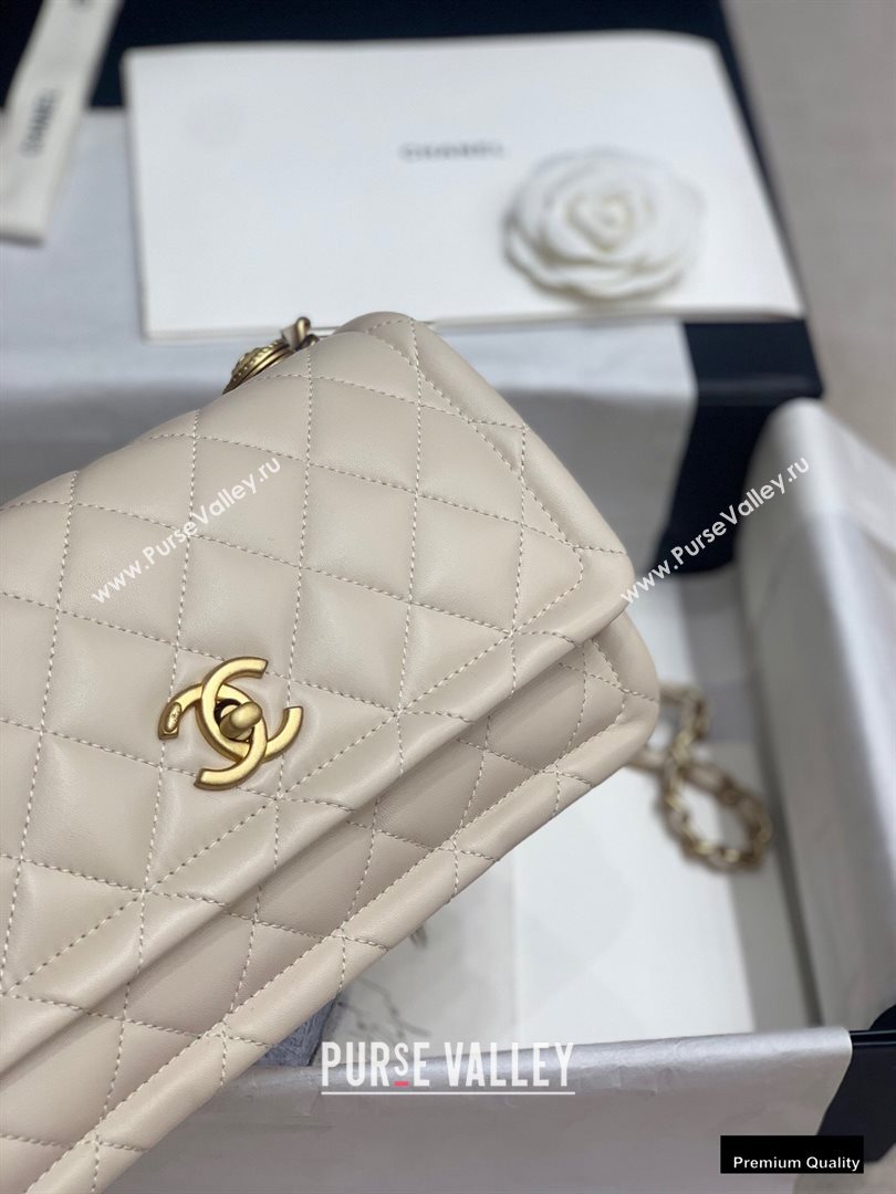 Chanel Lambskin Vintage Large Flap Bag Off White 2020 (jiyuan-20102919)